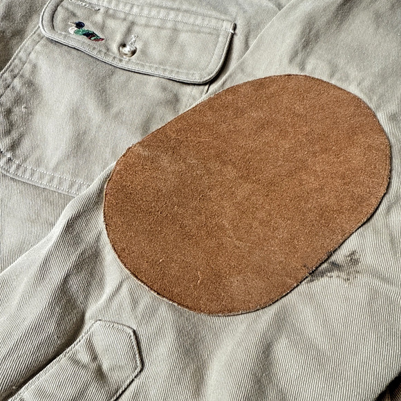 Vintage Shooting Shirt Men's Size L Leather Shoulder Elbow Norman Shirtmakers - Picture 6 of 12